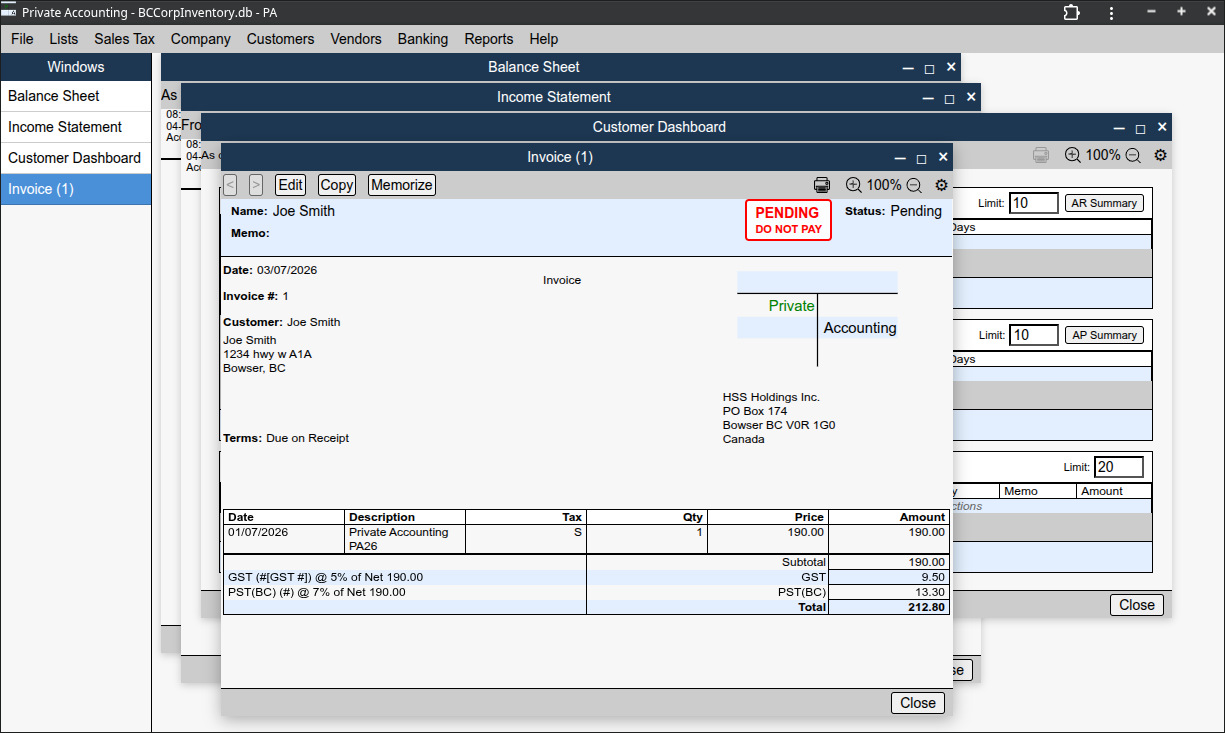 Private Accounting screenshot 5